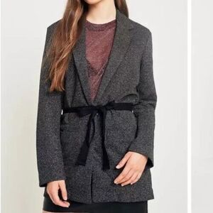 Light Before Dark Urban Outfitters Womens Tonic Herringbone Belted Blazer Sz‎ XS